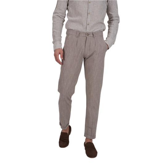 Yes Zee pantalone casual da uomo  0955 P660 PW00 2232 marroncino