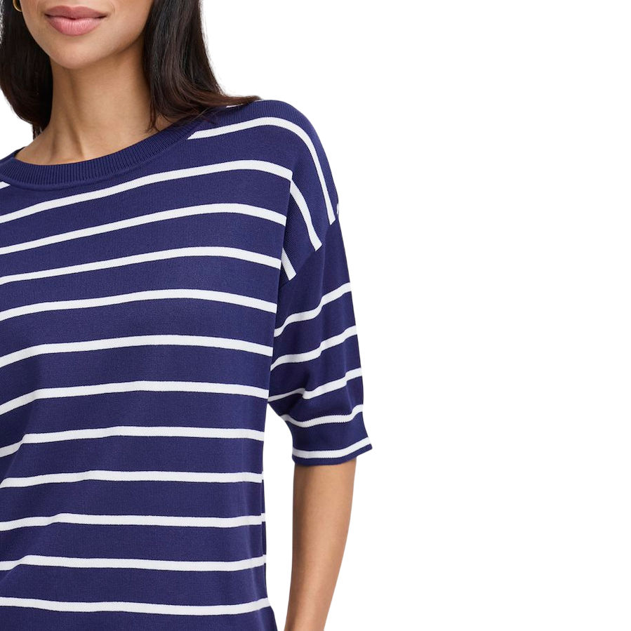 b young maglietta a righe con manica 3/4 da donna a righe Bymmorla 20814397 203993 blu-bianco