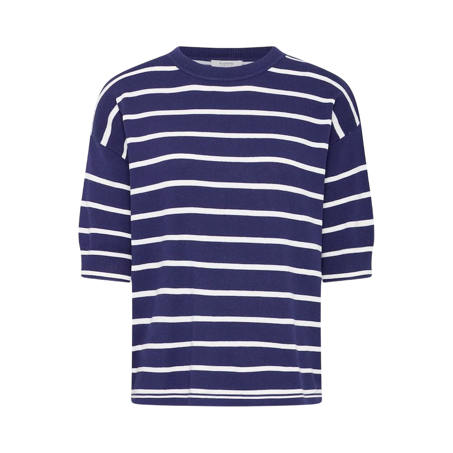 b young maglietta a righe con manica 3/4 da donna a righe Bymmorla 20814397 203993 blu-bianco