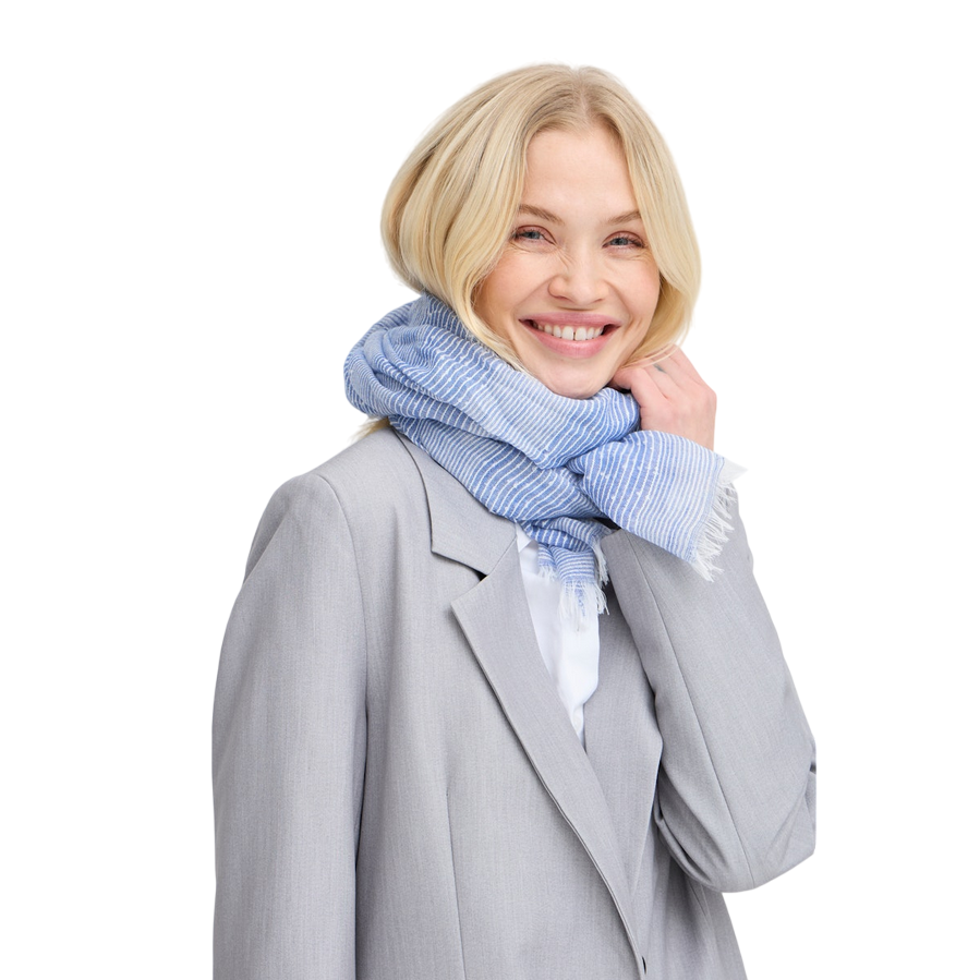 b young sciarpa da donna con inserto deluxe argento Baviverside 20816378 203988 celeste