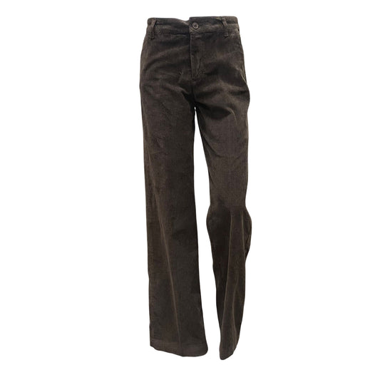 Griffai Pantalone Donna Velluto 500 righe DGF6014 Marrone – Stile Palazzo