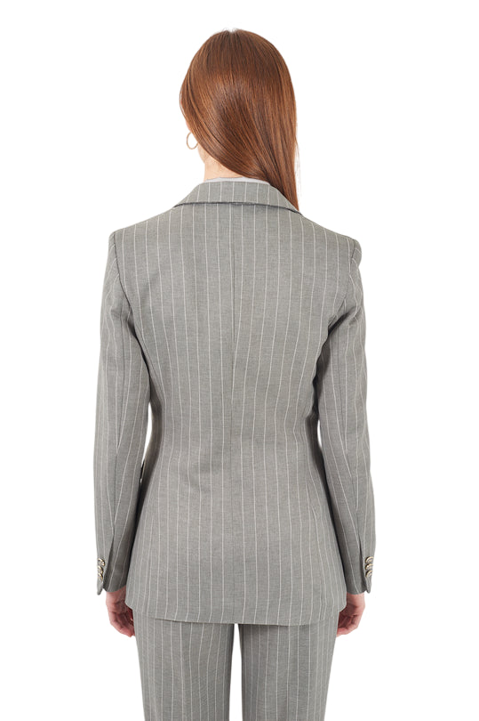 Yes Zee Giacca Gessata 1404 G015 2819 Grigio - Eleganza e Stile Italiano