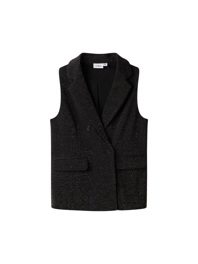 Name It Gilet Glitter 13248911 Black | Bambina nero brillante comfy party