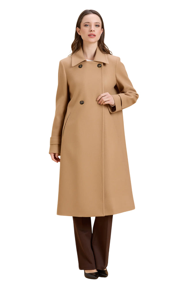 Griffai Cappotto Lungo Doppiopetto Donna DGF6073 Cammello – Eleganza Calda