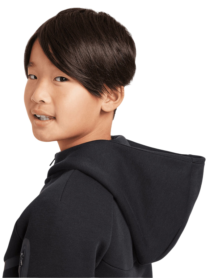 Nike Felpa Tech Fleece Junior Zip HV5867-010 Nero Ragazzo