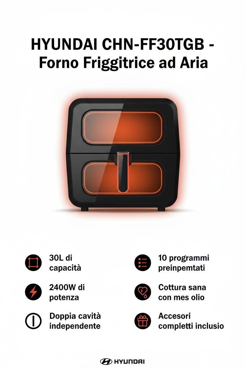 Infografica Hyundai CHN-FF30TGB Forno Friggitrice ad Aria