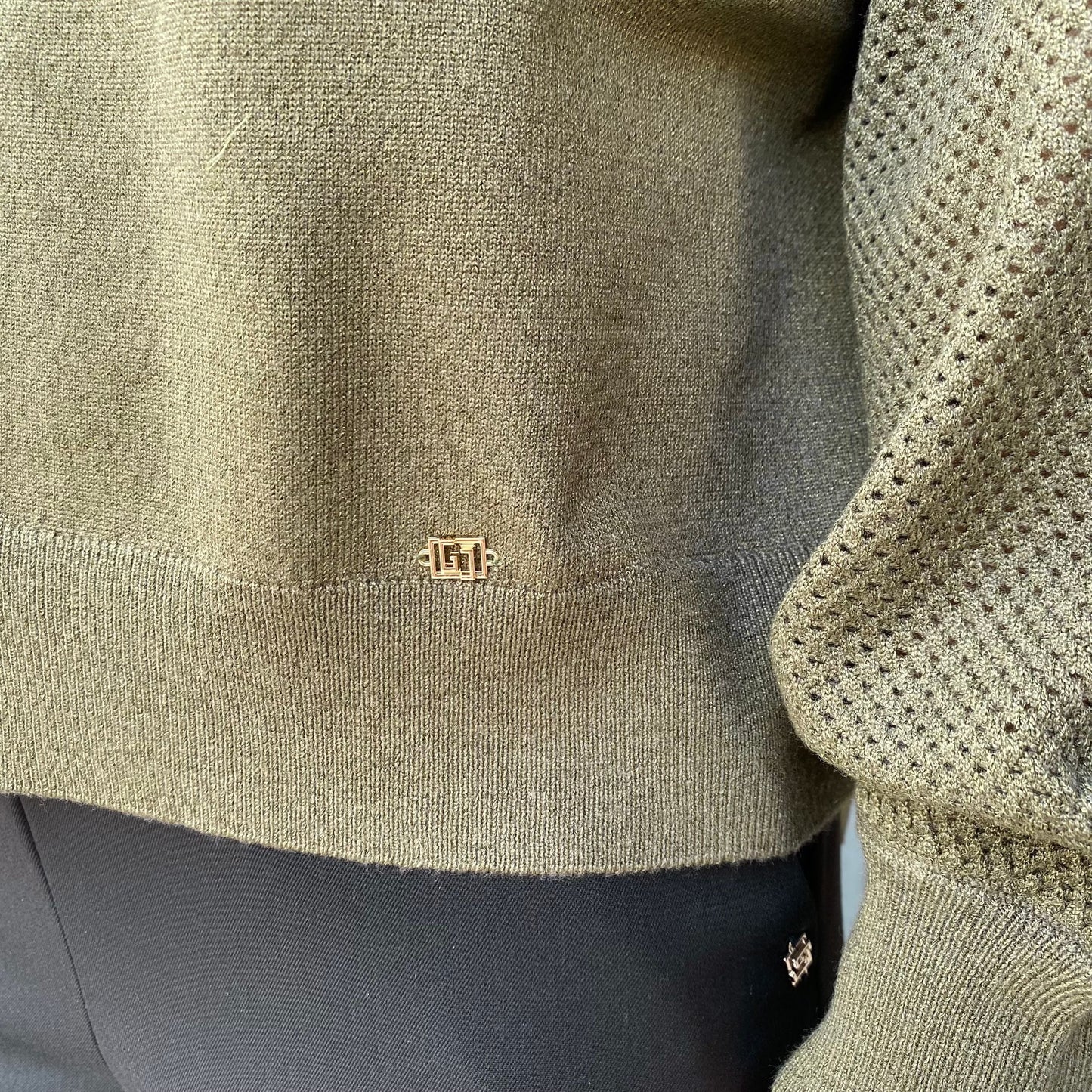 Gaudì Maglia Dolcevita Donna Lurex Verde 521BD53051 | Maglione scintillante