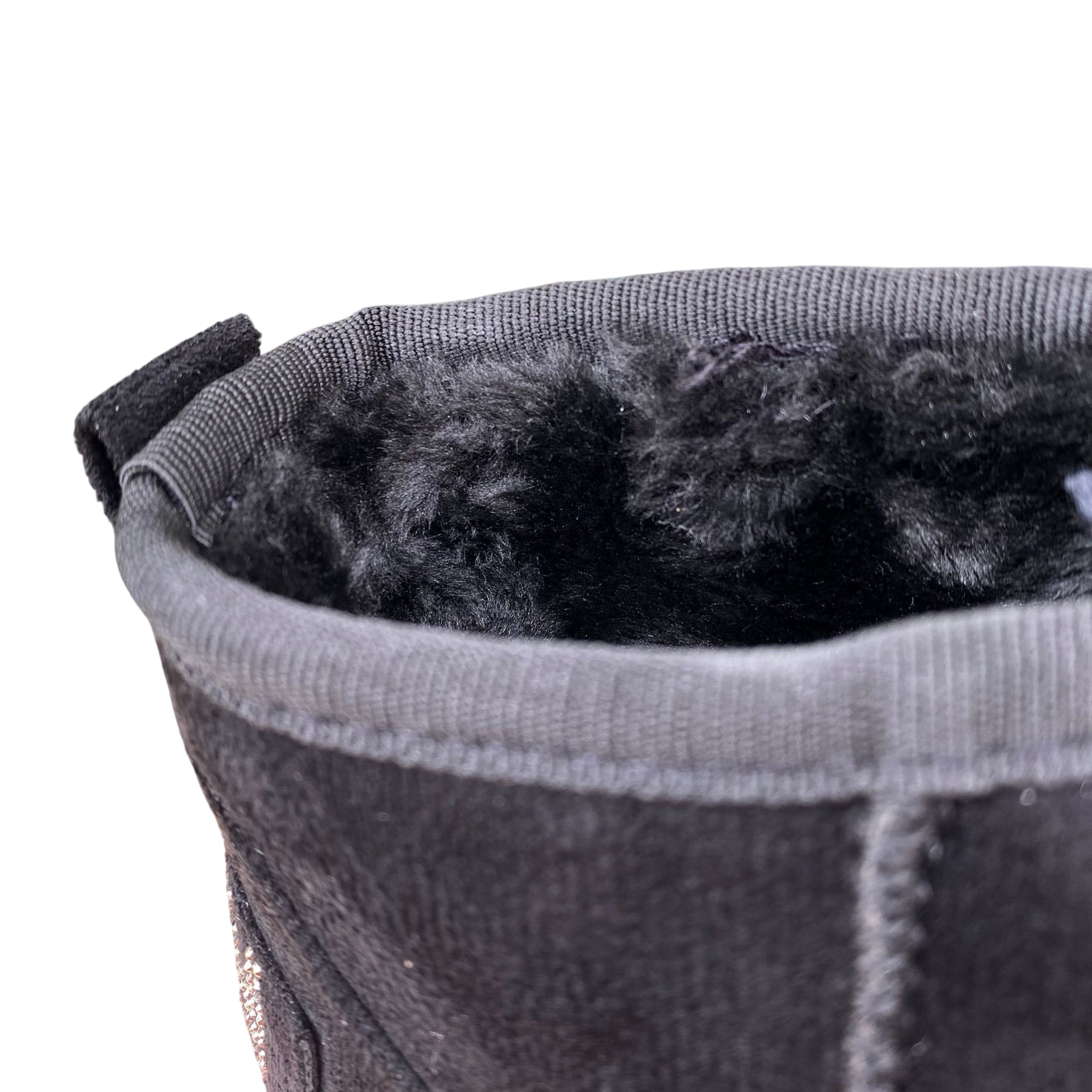 Icon Tronchetto donna IC04416SD nero, nabuk, pelliccia interna e logo brillantino.