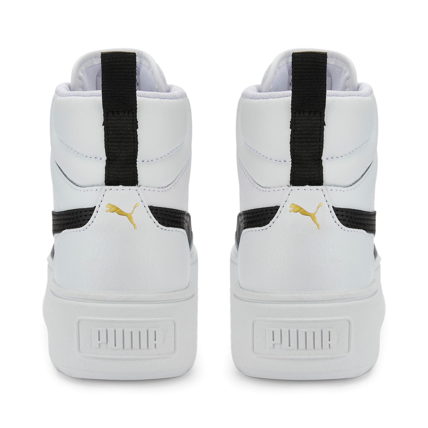 Puma scarpa sneakers da donna alta con zeppa Karmen Mid 385857 03 bianco nero