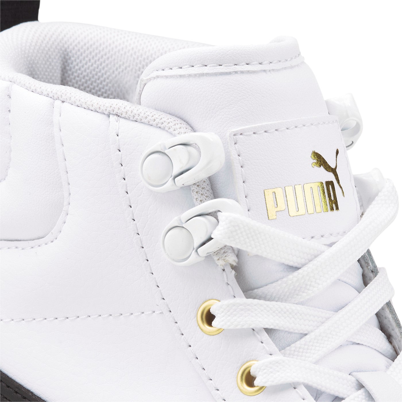 Puma scarpa sneakers da donna alta con zeppa Karmen Mid 385857 03 bianco nero