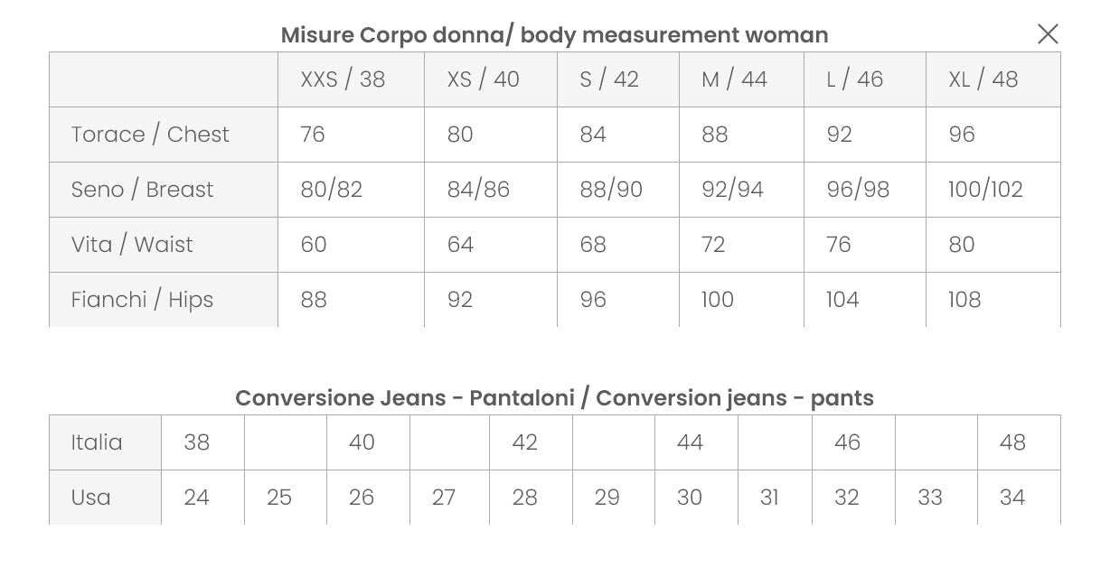 relish tabella misure