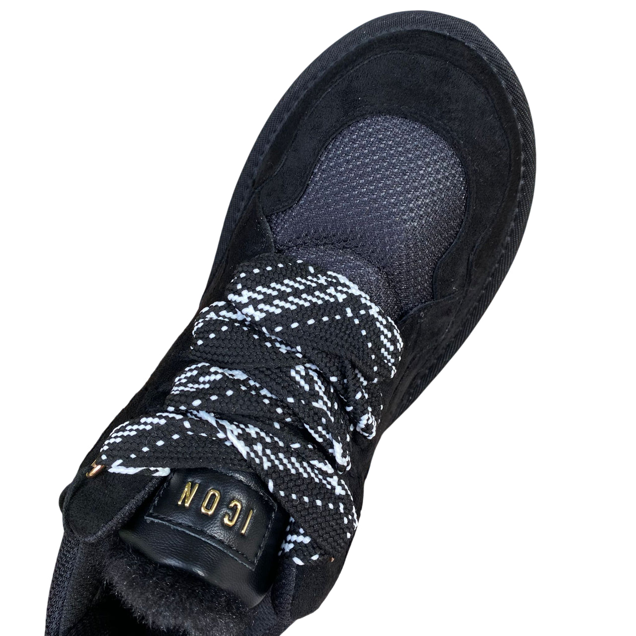 Scarpa Icon donna IC05330SD nero, eco-pelle e pelliccia interna. Sneakers calde, fondo antiscivolo