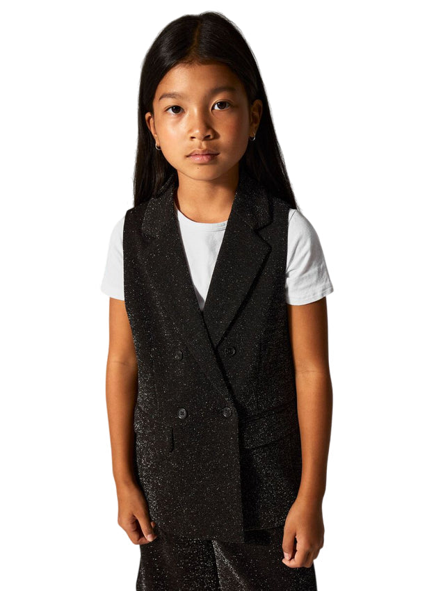 Name It Gilet Glitter 13248911 Black | Bambina nero brillante comfy party
