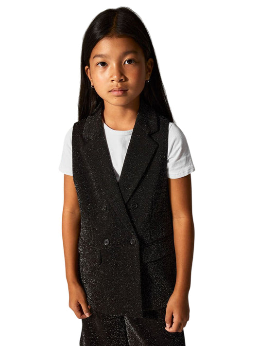 Name It Gilet Glitter 13248911 Black | Bambina nero brillante comfy party