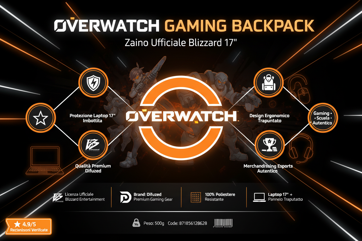 Zaino Gaming Overwatch Infografica Alternativa